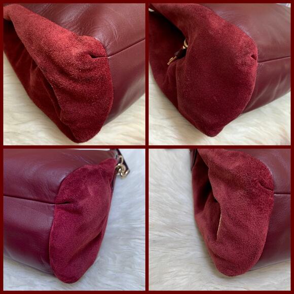 COACH MADISON Burgundy Leather & Suede PHOEBE Shoulder Bag Hobo F38415 - Picture 15 of 16